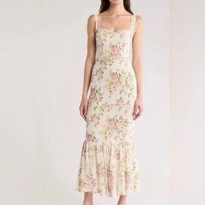 Reformation Women’s Irisa Floral Trumpet Flounce Maxi Dress Posy Sz 12 New $278